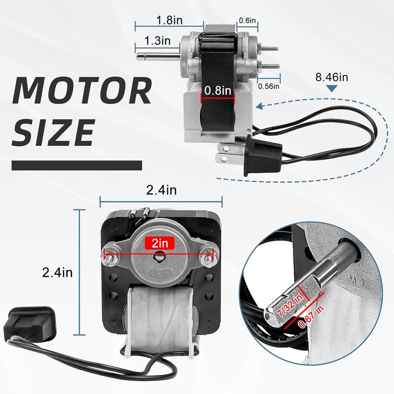 Fetechmate S99080166 BP28 Bathroom Vent Bath Fan Motor Kit Replacement YJF6178 Fit for Bro-an Nu-Tone 655 679 657 658 85n2 Exhaust Fan Motor 70cfm 1.4 Amp 3000RP 120V CCW - 1 Year Free Replacement by - Image 5